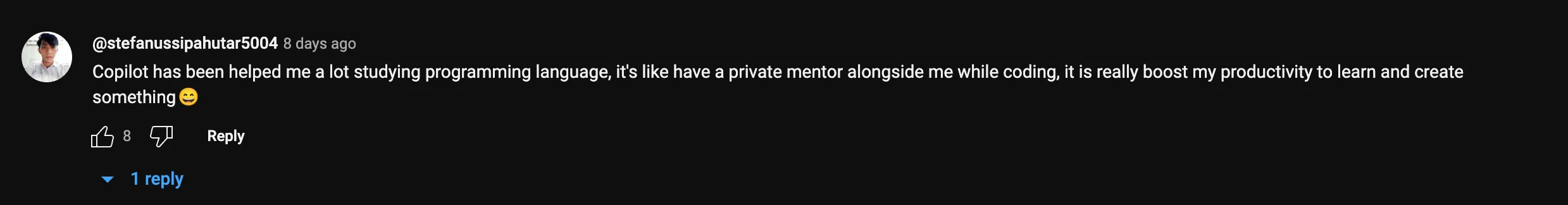GitHub YouTube Comment